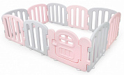 детский манеж ifam first baby room розовый/светло-серый if-137-1-fbr-bplg10d