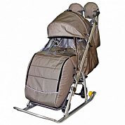 санки-коляска snow galaxy kids-3-2-с бронза на больших колесах+сумка+варежки