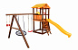 Детский игровой комплекс Perfetto sport Pitigliano-5 + качели-гнездо Паутина 100