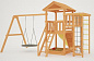 Детская деревянная площадка Савушка Мастер 3 без покрытия  с качелями-гнездом 100