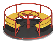 карусель круговая кр-03.1 с рулем для детской площадки