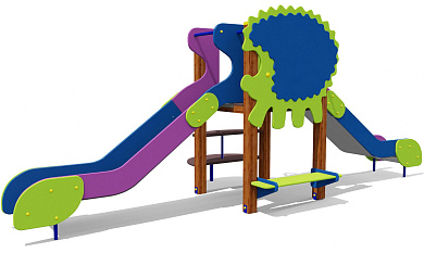 горка двойная ёжик 08403.21 для детской площадки