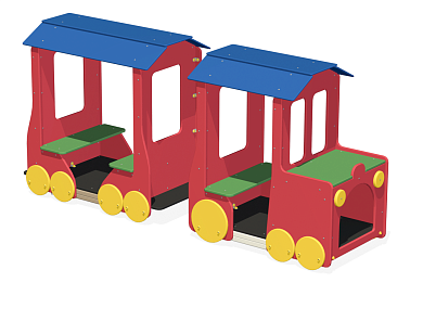игровой комплекс паровоз с вагончиком ио-01.4 для детской площадки