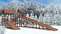 Деревянная зимняя горка CustWood Winter W-11 c крышей и двумя скатами 10 и 4,3 метра