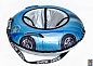 Тюбинг (ватрушка) RT Машинка круглая черно-голубая 105 см