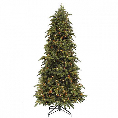 елка искусственная triumph нормандия стройная зеленая + 184 лампы 73788 185 см