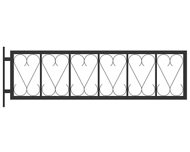 газонное ограждение со столбом гол7 16007 для уличной площадки