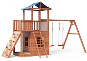 детская деревянная площадка можга сг3-р912-р946-д тент с качелями, домиком и балконом 