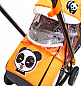 Санки-коляска Snow Galaxy City-2-1 на больших надувных колёсах Панда на оранжевом