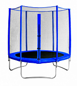 батут  кмс trampoline 10 футов с защитной сеткой синий