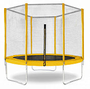 батут  кмс trampoline 10 футов с защитной сеткой желтый