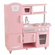 детская деревянная кухня kidkraft винтаж розовая с белым