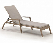 шезлонг-лежак плетеный афина-мебель a30b2-w56 light brown с матрасом