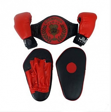 набор боксерский е034 (перчатки, лапы, пояс чемпиона)