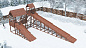 Деревянная зимняя горка CustWood Winter W-12 c крышей двумя скатами 12 и 6 метров