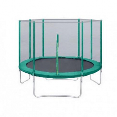 батут  кмс trampoline 14 футов с защитной сеткой зеленый