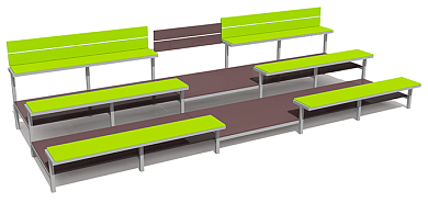 трибуна вст 6053/1 открытая на 24 места из фанеры для спортивной площадки