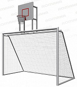 ворота с баскетбольным щитом romana 203.10.00 для спортивной площадки