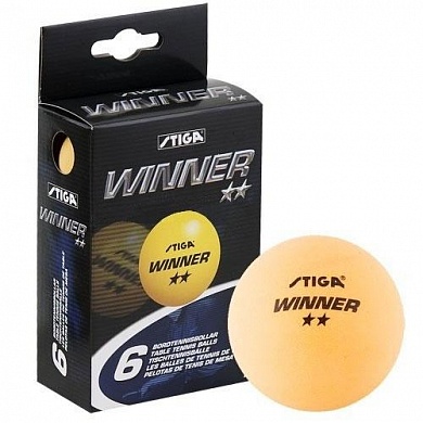 мячи для настольного тенниса stiga виннер 2 зв 40 мм. (6шт) 5155-06
