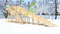 Зимняя деревянная горка Igragrad Snow Fox скат 10 метров без покрытия
