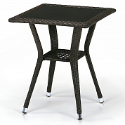 плетеный стол афина-мебель t25-w53-50x50 brown
