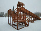 Деревянная зимняя горка Выше Всех Морозко грунт-пропитка скат 12 метров