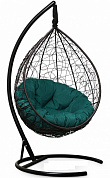 подвесное кресло-кокон laura outdoor sevilla verde velour sev-4 коричневое