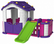 игровой домик с забором и горкой toy monarch chd 354