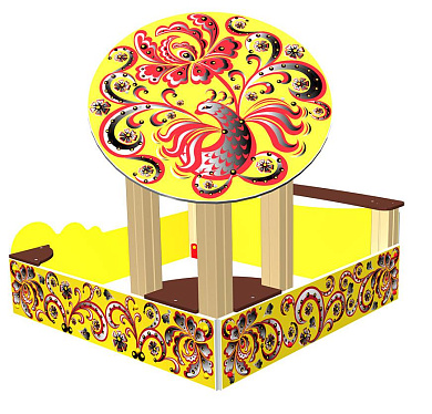 песочница хохлома у1 п083 с крышей для детской площадки