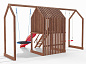 Детская площадка Максон Сканди Сказка 4 деревянная для дачи