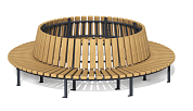скамья-диван мф-03.6 круглый для парка