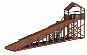 деревянная зимняя горка custwood winter wf8 c крышей скат 8 метров