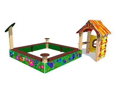 песочный дворик лето у1 п080 для детской площадки