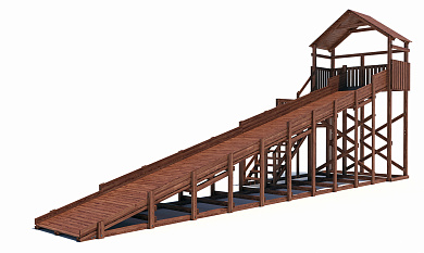 деревянная зимняя горка custwood winter wf10 c крышей скат 10 метров