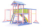 Детская деревянная площадка Савушка 15 color-7 для дачи