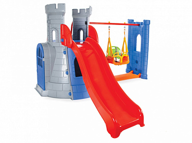 замок с горкой и качелью pilsan castle slide swing 07-961-t