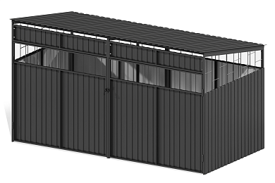 навес хоз-17.1 для мусорных баков на 2 контейнера для уличной площадки