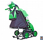 Санки-коляска Snow Galaxy City-2 на больших колёсах Ева Серый Зайка на зелёном