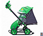 Санки-коляска Snow Galaxy City-2 на больших колёсах Ева Серый Зайка на зелёном
