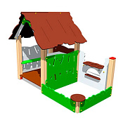 игровой домик хижина зним113 с песочницей для детской площадки