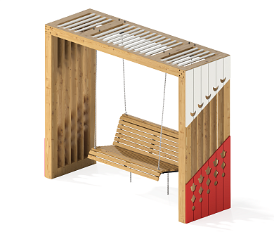 парковые качели терем пм-160 для скверов и зон отдыха