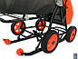 Санки-коляска Snow Galaxy City-2 на больших колёсах Ева Мишка с бабочкой на красном