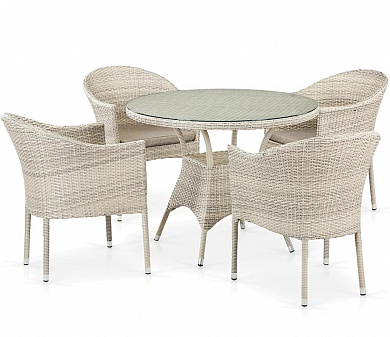 комплект плетеной мебели афина-мебель t190a/y350a-w85-d96 latte 4pcs
