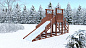 Деревянная зимняя горка ForestKids Winter W2 скат 3 метра