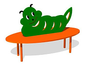скамейка детская гусеница знсп 066 для игровой площадки