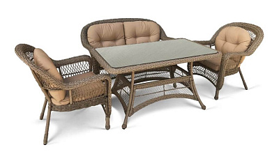 комплект плетеной мебели афина-мебель t130/lv-520bb-beige_beige