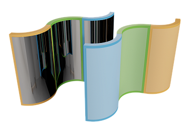 зеркальный лабиринт волна для детской площадки