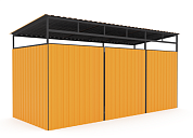 навес 21003.24 для мусорных баков с воротами для 3х контейнеров