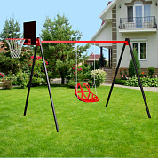 уличные качели sv sport ук167к рама 3 метра + качели со спинкой + баскетбольный щит