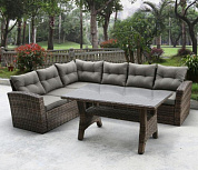 комплект плетеной мебели афина-мебель afm-307g brown/olive